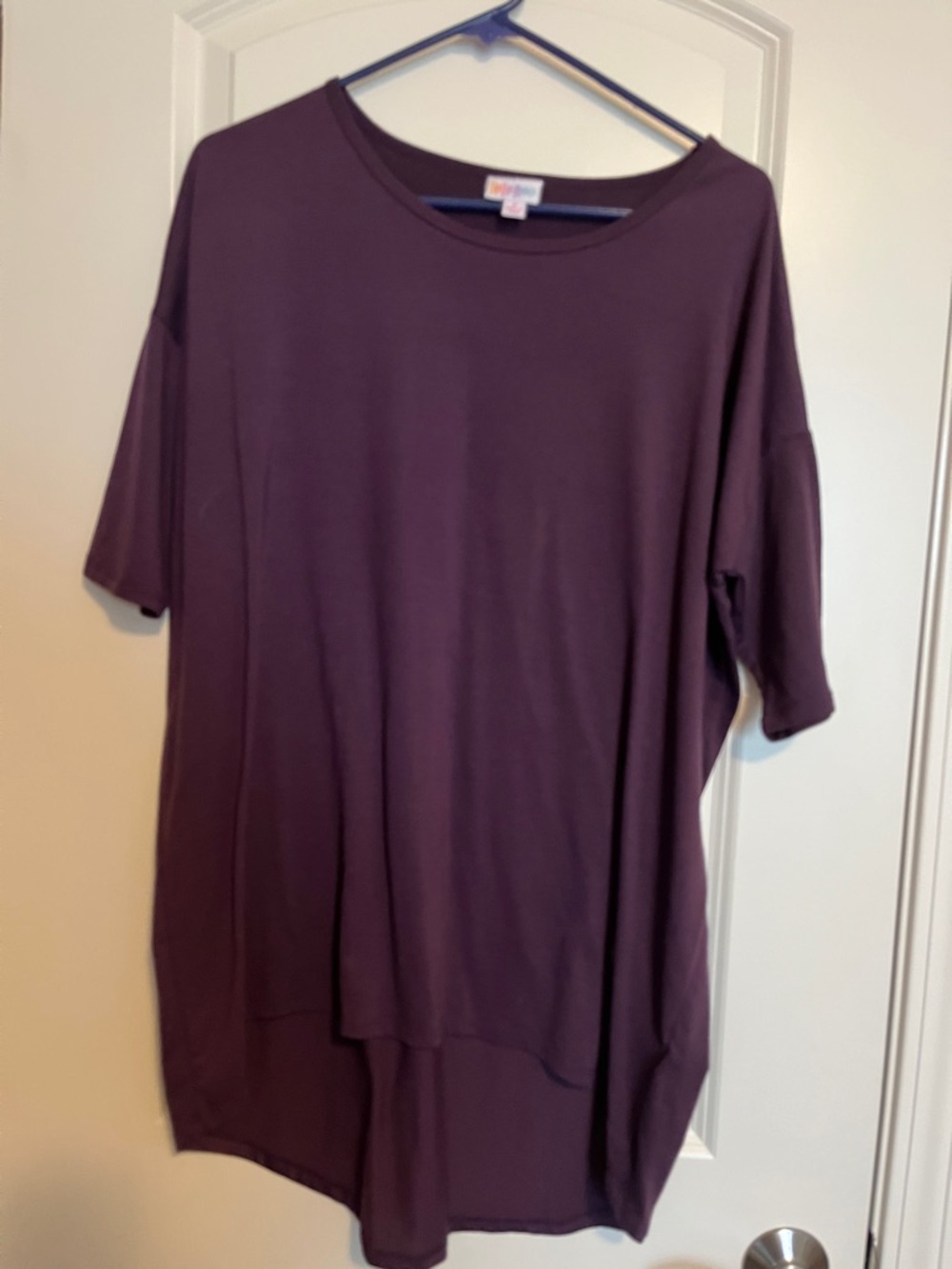 LuLaRoe Deep Plum Short Sleeve Oversized Tee